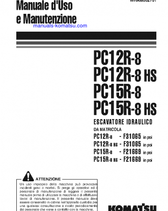 PC12R-8(ITA) S/N F31065-UP Operation manual (Italian)