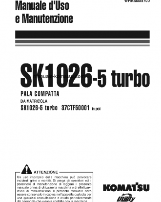 SK1026-5(ITA) S/N 37CTF50001-37CTF50018 Operation manual (Italian)
