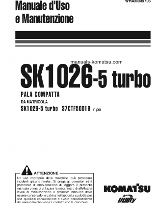 SK1026-5(ITA) S/N 37CTF50018-37CTF50072 Operation manual (Italian)