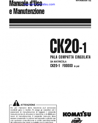 CK20-1(ITA) S/N F00003-F00270 Operation manual (Italian)