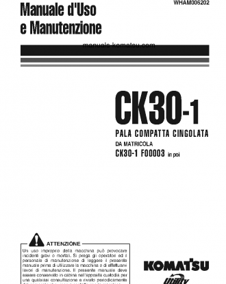 CK30-1(ITA) S/N F00003-F00187 Operation manual (Italian)
