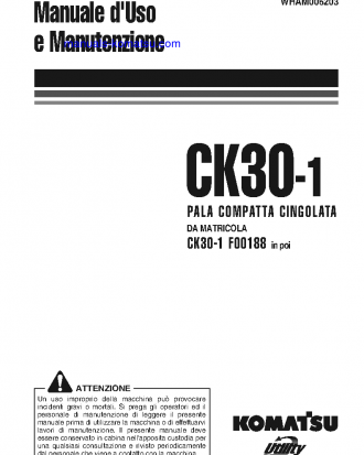 CK30-1(ITA) S/N F00188-F00197 Operation manual (Italian)