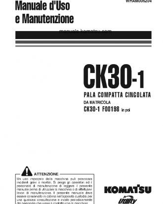 CK30-1(ITA) S/N F00198-UP Operation manual (Italian)