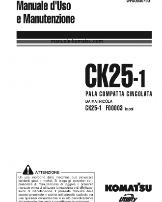 CK25-1(ITA) S/N F00003-F00070 Operation manual (Italian)