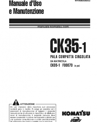 CK35-1(ITA) S/N F00073-UP Operation manual (Italian)