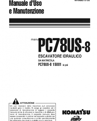 PC78US-8(JPN)-FOR EU S/N 15001-UP Operation manual (Italian)