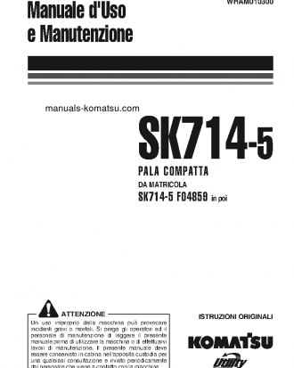 SK714-5(ITA)-/ S/N F04859-UP Operation manual (Italian)