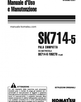 SK714-5(ITA)-/ S/N F05278-UP Operation manual (Italian)