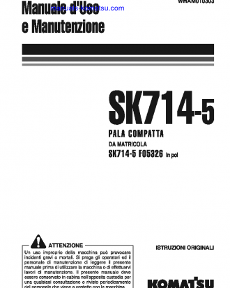 SK714-5(ITA)-/ S/N F05326-UP Shop (repair) manual (Italian)