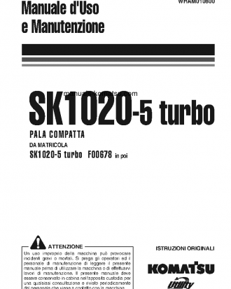 SK1020-5(ITA)-TURBO S/N F00678-UP Operation manual (Italian)