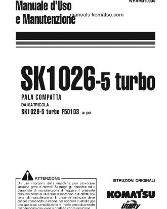 SK1026-5(ITA)-TURBO S/N F50103-UP Operation manual (Italian)