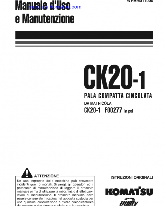 CK20-1(ITA) S/N F00277-UP Operation manual (Italian)
