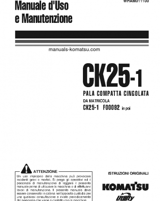 CK25-1(ITA) S/N F00092-UP Operation manual (Italian)