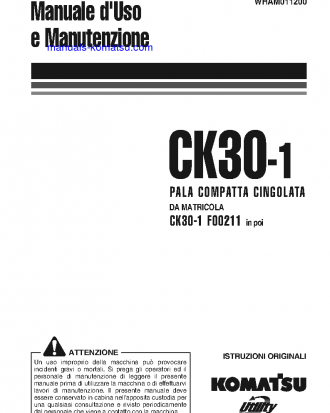 CK30-1(ITA) S/N F00211-UP Operation manual (Italian)