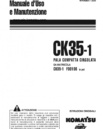 CK35-1(ITA) S/N F00106-UP Operation manual (Italian)
