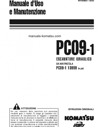 PC09-1(ITA) S/N 13959-UP Operation manual (Italian)