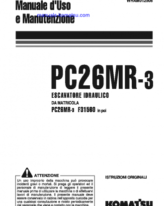 PC26MR-3(ITA) S/N F31560-UP Operation manual (Italian)