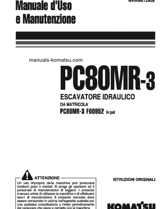 PC80MR-3(ITA) S/N F00952-UP Operation manual (Italian)