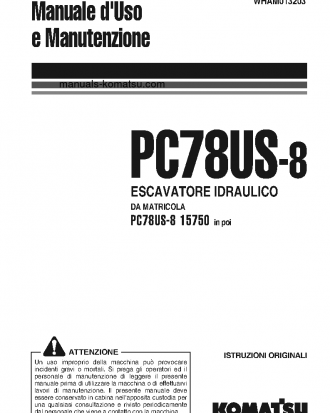 PC78US-8(JPN)-FOR EU S/N 15750-UP Operation manual (Italian)