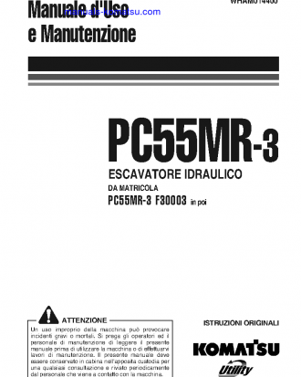 PC55MR-3(ITA) S/N F30003-UP Operation manual (Italian)
