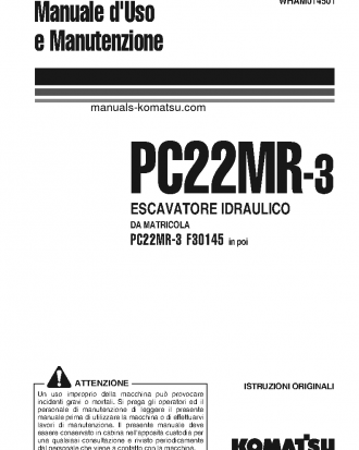 PC22MR-3(ITA) S/N F30145-UP Operation manual (Italian)
