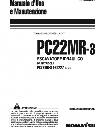 PC22MR-3(ITA) S/N F30227-UP Operation manual (Italian)