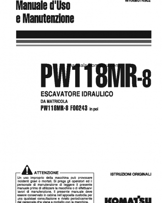 PW118MR-8(ITA) S/N F00243-UP Operation manual (Italian)