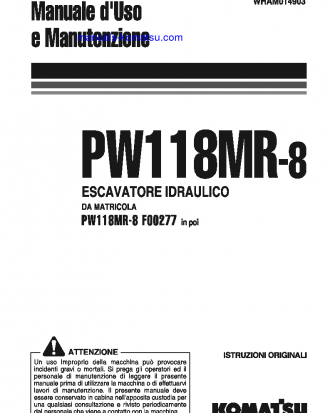 PW118MR-8(ITA) S/N F00277-UP Operation manual (Italian)