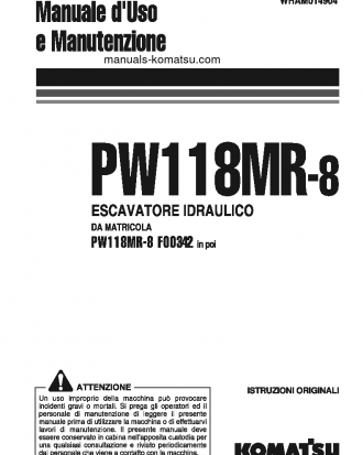 PW118MR-8(ITA) S/N F00342-UP Operation manual (Italian)
