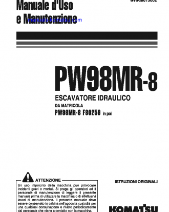 PW98MR-8(ITA) S/N F80259-UP Operation manual (Italian)