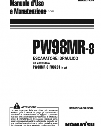 PW98MR-8(ITA) S/N F80281-UP Operation manual (Italian)