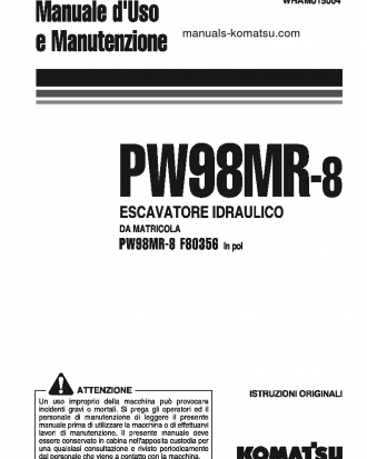 PW98MR-8(ITA) S/N F80356-UP Operation manual (Italian)