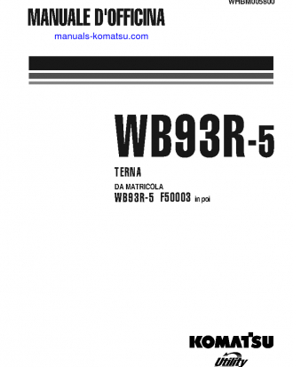 WB93R-5(ITA) S/N F50003-UP Shop (repair) manual (Italian)