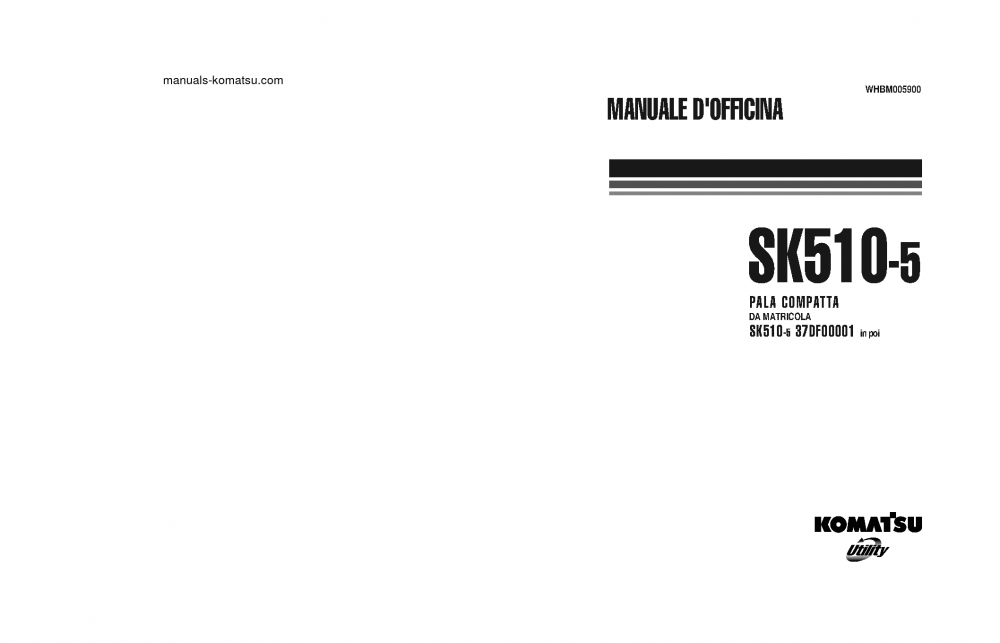 SK510-5(ITA) S/N 37DF00001-UP Shop (repair) manual (Italian)