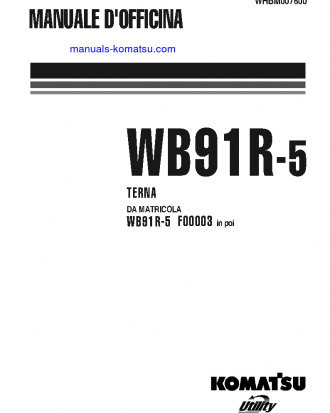 WB91R-5(ITA) S/N F00003-UP Shop (repair) manual (Italian)