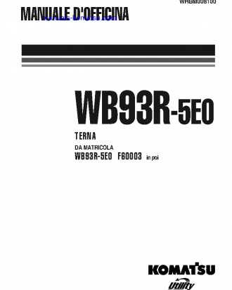 WB93R-5(ITA)-TIER 3 S/N F60003-UP Shop (repair) manual (Italian)