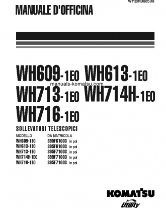 WH609-1(ITA)-TIER 3 S/N 395F61003-UP Shop (repair) manual (Italian)