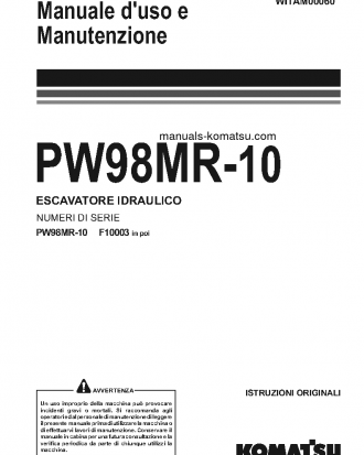 PW98MR-10(ITA) S/N F10003-UP Operation manual (Italian)