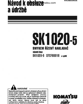 SK1020-5(ITA) S/N 37CF80018-UP Operation manual (Czech)