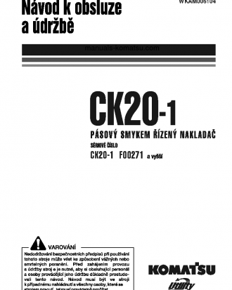 CK20-1(ITA) S/N F00271-UP Operation manual (Czech)