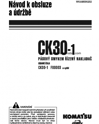 CK30-1(ITA) S/N F00003-F00187 Operation manual (Czech)