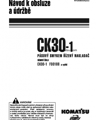 CK30-1(ITA) S/N F00188-F00197 Operation manual (Czech)