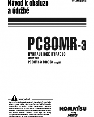 PC80MR-3(ITA) S/N F00003-UP Operation manual (Czech)