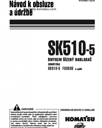 SK510-5(ITA) S/N F00936-UP Operation manual (Czech)