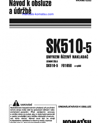 SK510-5(ITA) S/N F01050-UP Operation manual (Czech)