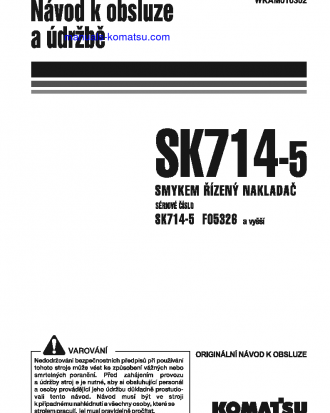 SK714-5(ITA)-/ S/N F05326-UP Operation manual (Czech)