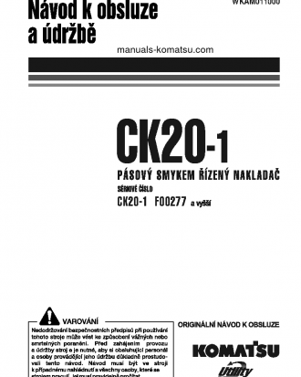 CK20-1(ITA) S/N F00277-UP Operation manual (Czech)