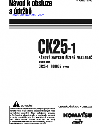 CK25-1(ITA) S/N F00092-UP Operation manual (Czech)