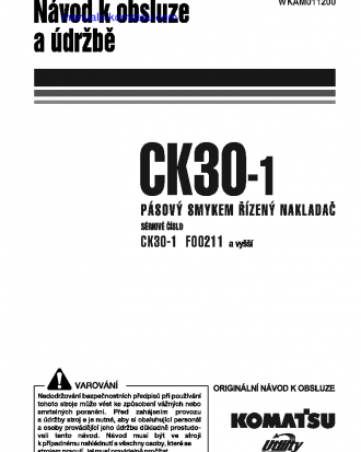 CK30-1(ITA) S/N F00211-UP Operation manual (Czech)
