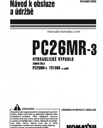 PC26MR-3(ITA) S/N F31560-UP Operation manual (Czech)